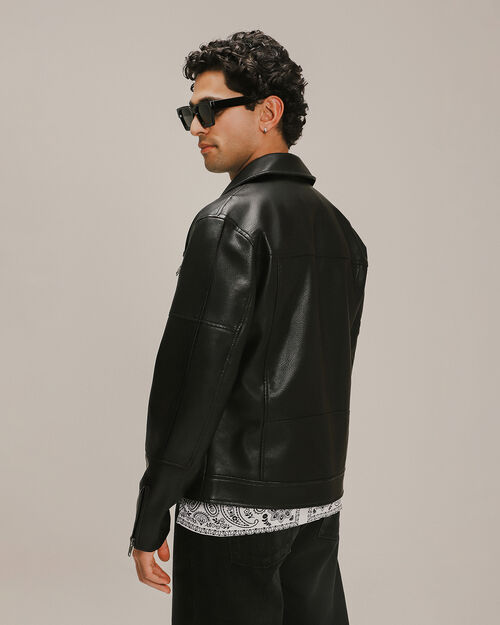 Chamarra Biker Negra